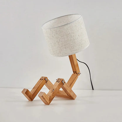 WOOD Houten Robot tafel lamp